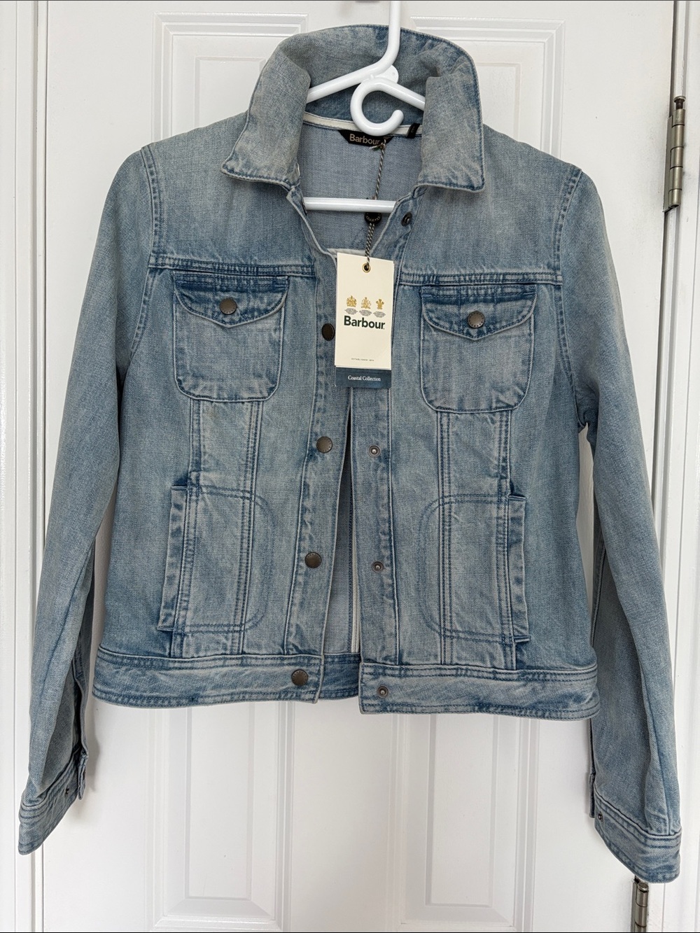 Barbour Ripple Denim Moody Blue Jean Classic Jacket.